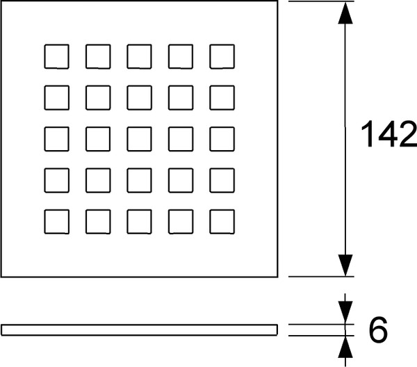 Декоративная решетка TECEdrainpoint S "quadratum", нержавеющая сталь, 150 мм