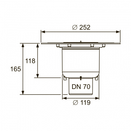 Сифон TECEdrainpoint S DN 70, вертикальный с универсальным фланцем Seal System