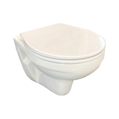 Комплект для установки подвесного унитаза: застенный модуль TECEspring, пластиковая панель смыва TECEspring S, нержавеющая сталь сатин, унитаз с крышкой Basic