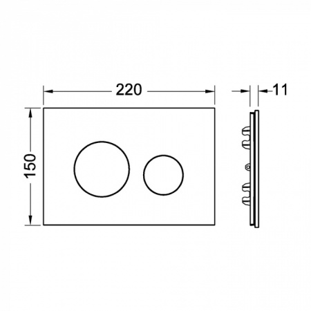 Деревянная лицевая панель смыва для унитаза TECEloop modular, дуб (натуральное дерево)