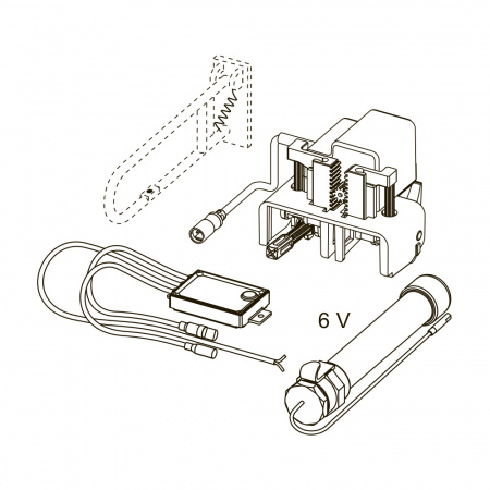 Механизм дистанционной активации смыва унитаза для проводных электронных кнопок, батарея 6 В