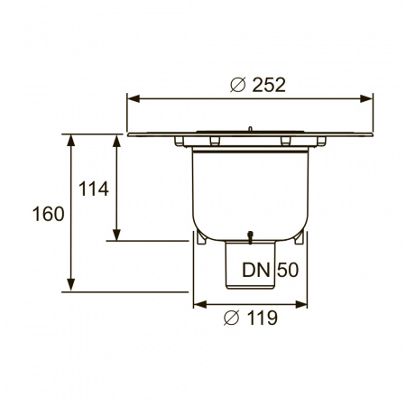 Сифон TECEdrainpoint S DN 50, вертикальный с универсальным фланцем Seal System
