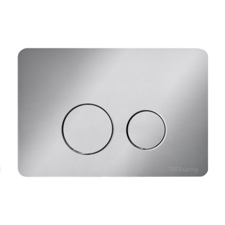 Комплект для установки подвесного унитаза: застенный модуль, панель смыва TECEspring SL, нержавеющая сталь, сатин, унитаз TECEspring K