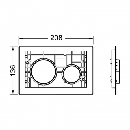 Клавиши панели смыва для унитаза, TECEloop modular, хром матовый