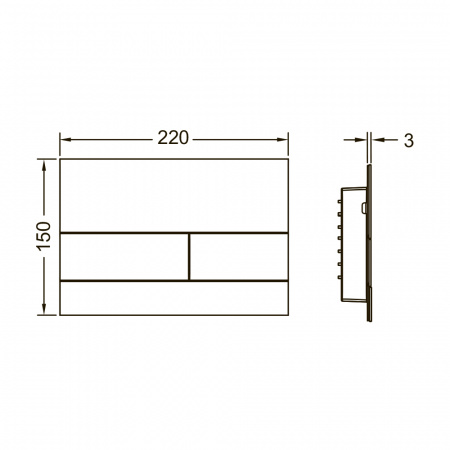 Металлическая панель смыва для унитаза TECEsquare II, нержавеющая сталь сатин, покрытие против отпечатков пальцев