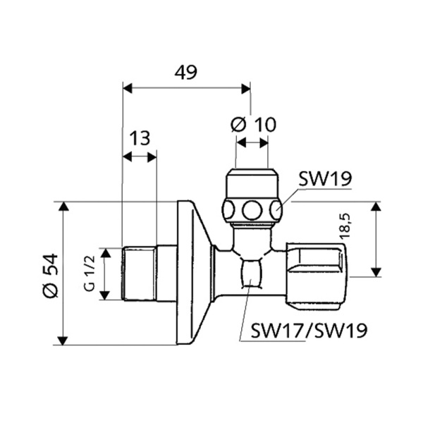 Угловой вентиль Schell Comfort 1/2'' х 3/8''