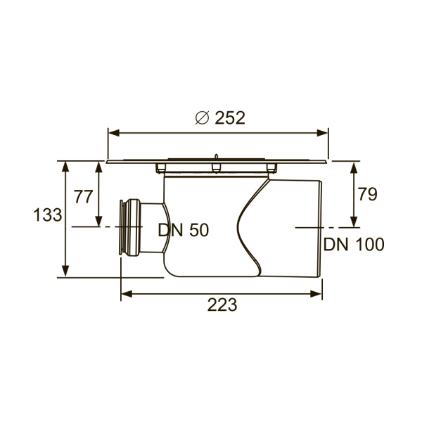 Сифон TECEdrainpoint S DN 100, с универсальным фланцем Seal System