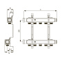 Коллектор TECE из нержавеющей стали для систем отопления без индикатора потока и без запорных вентилей