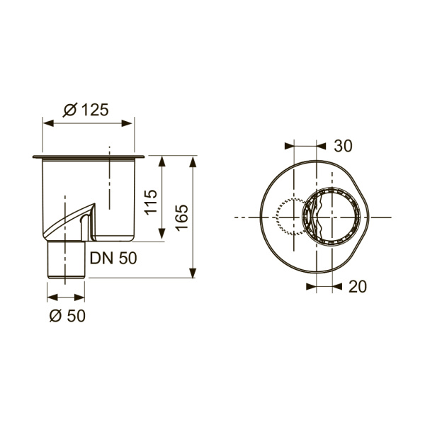 Сифон TECEdrainline вертикальный DN 50