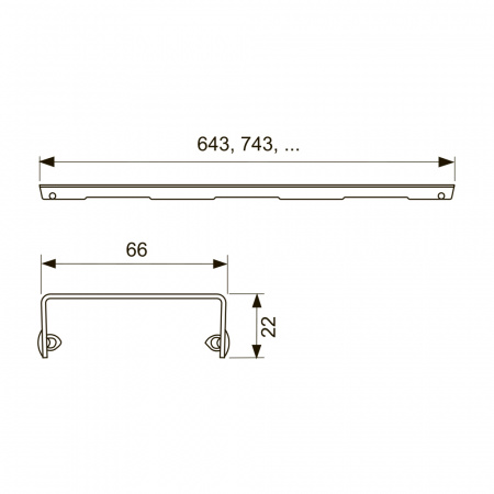 Декоративная решетка TECEdrainline "organic", нержавеющая сталь, глянец или сатин, для душевого канала, прямая