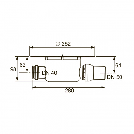 Сифон TECEdrainpoint S DN 50, стандартный, с универсальным фланцем Seal System