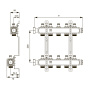 Стальной коллектор ТЕСЕ для систем отопления с запорными вентилями