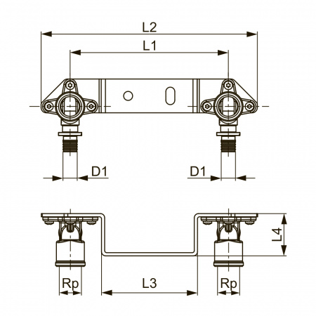 Монтажный комплект TECEflex с настенными уголками из бронзы/кремнистой бронзы
