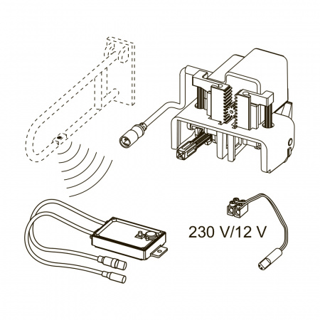 Механизм дистанционной активации смыва унитаза для поручней, питание от сети 12 В