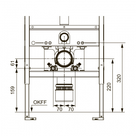 Монтажный комплект TECEone для установки с застенными модулями сухого монтажа со смывным бачком Uni