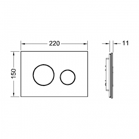 Стеклянная панель смыва для унитаза TECEloop, стекло белое, клавиши хром глянцевый
