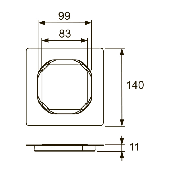 Основа для плитки TECEdrainpoint S, 100 мм, из нержавеющей стали, без рамки