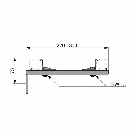 Двойное крепление TECEprofil, удлиненное