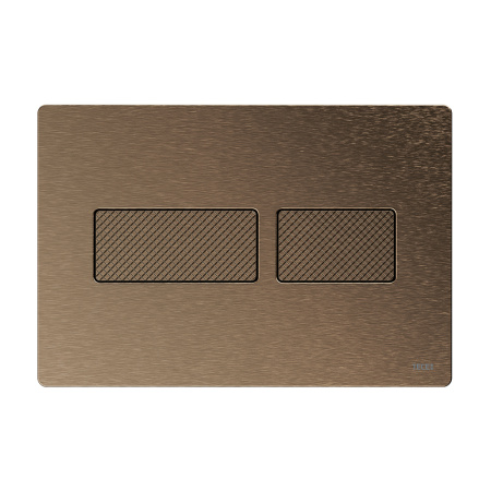 Стальная панель смыва унитаза TECEsolid с текстурированной поверхностью для системы двойного смыва, латунь с текстурой ромбы