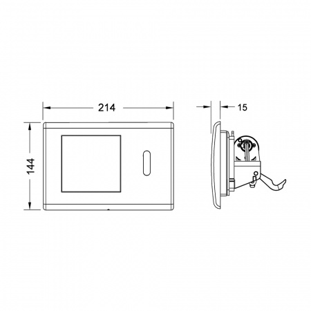 Металлическая панель смыва для унитаза TECEplanus с ИК-сенсором, батарея 6 В, белая глянцевая