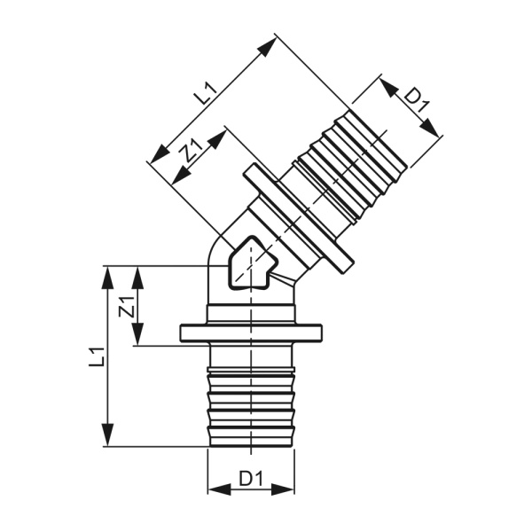 Уголок соединительный 45° TECEflex, бронза