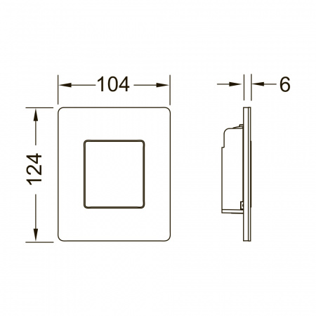 Металлическая панель смыва для писсуара TECEsolid, нержавеющая сталь сатин, покрытие против отпечатков пальцев
