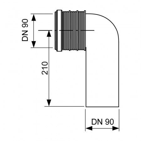 Отвод для унитаза TECEprofil 90° – DN 90/90