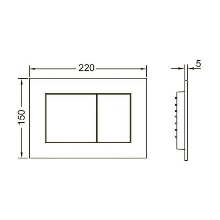 Пластиковая панель смыва для унитаза TECEnow, черная матовая