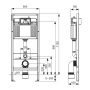 Комплект для установки подвесного унитаза: застенный модуль, пластиковая панель смыва TECEnow, черная глянцевая