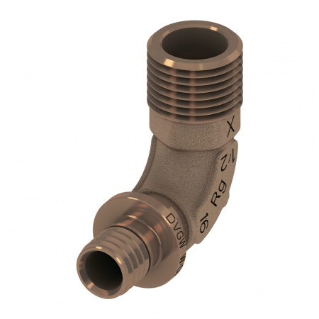 Уголок соединительный с ниппелем TECEflex, бронза