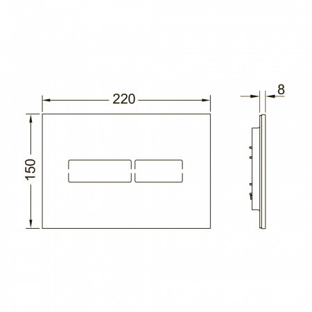 Стеклянная панель смыва для унитаза TECElux Mini с электронным сенсорным приводом, стекло белое