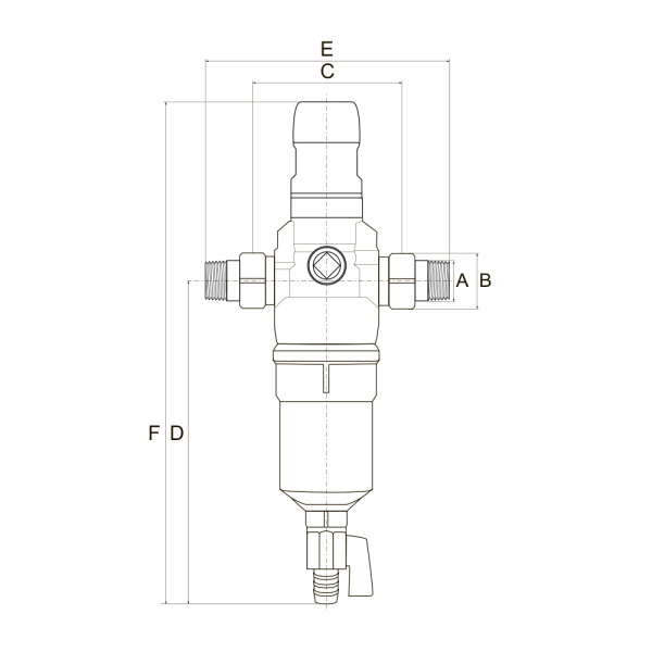 Фильтр механической очистки горячей воды Protector mini H/R HWS, с редуктором давления