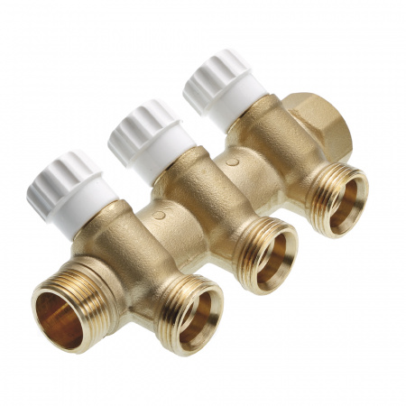 Коллектор универсальный TECE с запорными вентилями, стандартная латунь