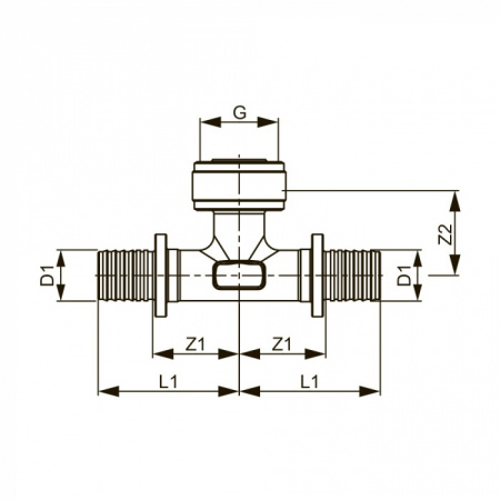 Быстросъемное соединение TECEflex, тройник, кремнистая бронза