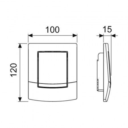 Пластиковая панель смыва для писсуара TECEambia, хром глянцевый